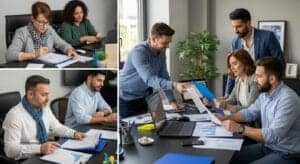 business expenses, Greek office, teamwork