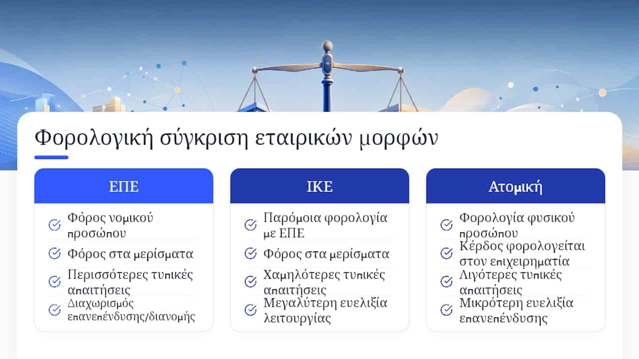 Σύγκριση ΕΠΕ, ΙΚΕ και ατομικής επιχείρησης