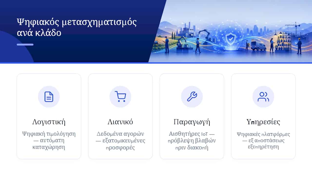 Εφαρμογές ψηφιακού μετασχηματισμού σε διάφορους κλάδους