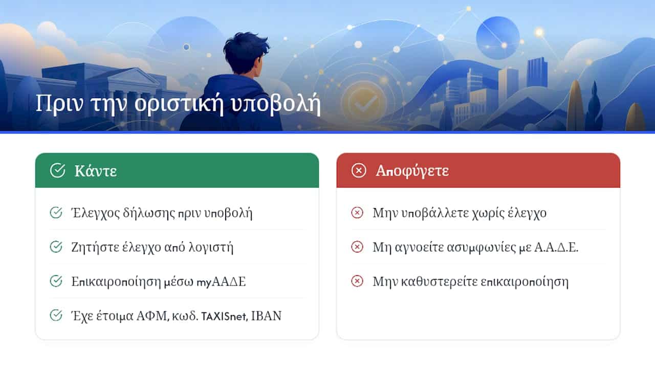 Πώς σας βοηθά ο λογιστής πριν πατήσετε «οριστική υποβολή» — overview diagram