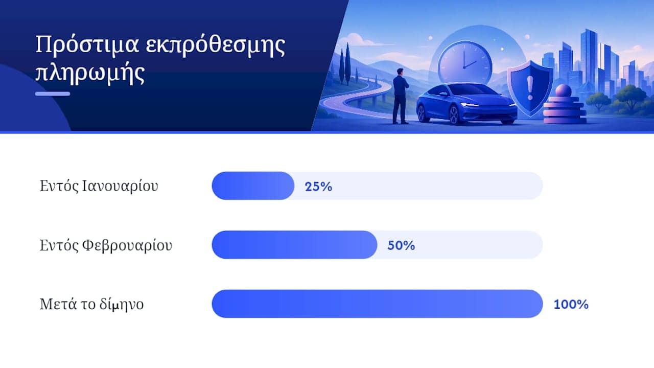 Ποιες είναι οι προθεσμίες και τα πρόστιμα εκπρόθεσμης πληρωμής; — overview diagram
