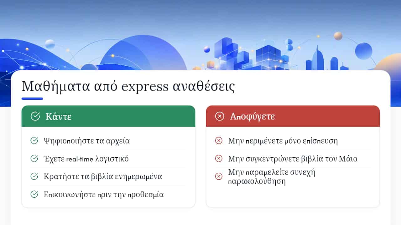 Τι μαθαίνει κανείς από πραγματικές express αναθέσεις — overview diagram