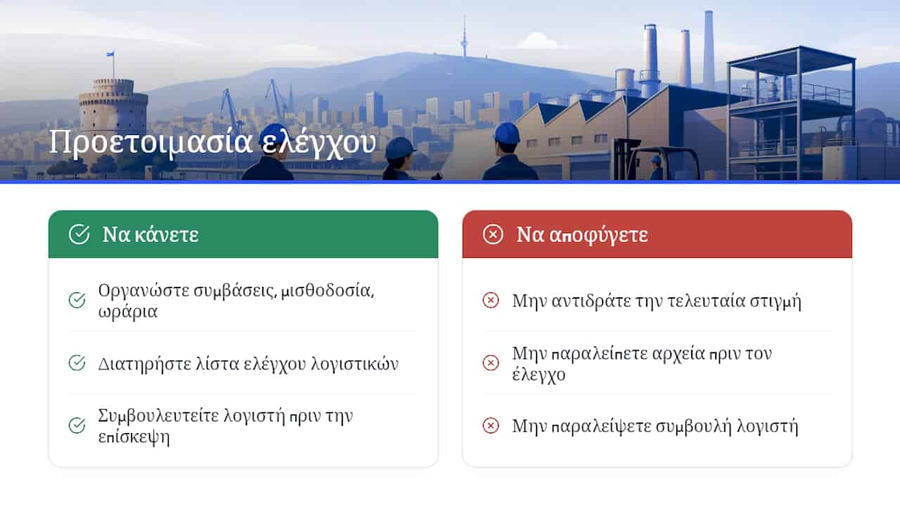 Προετοιμασία πριν και μετά τον έλεγχο εργασίας — overview diagram