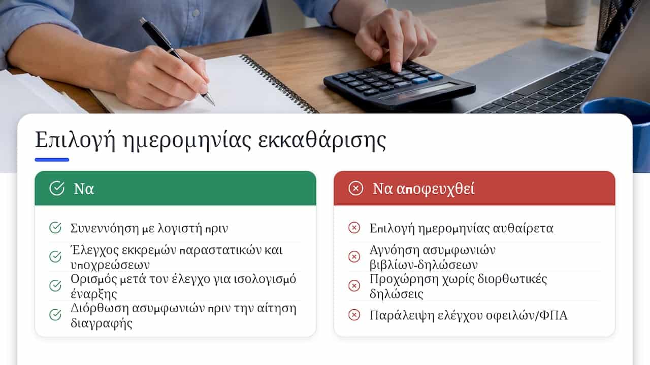 Φορολογικές συνέπειες και επιλογή ημερομηνίας έναρξης εκκαθάρισης — overview diagram